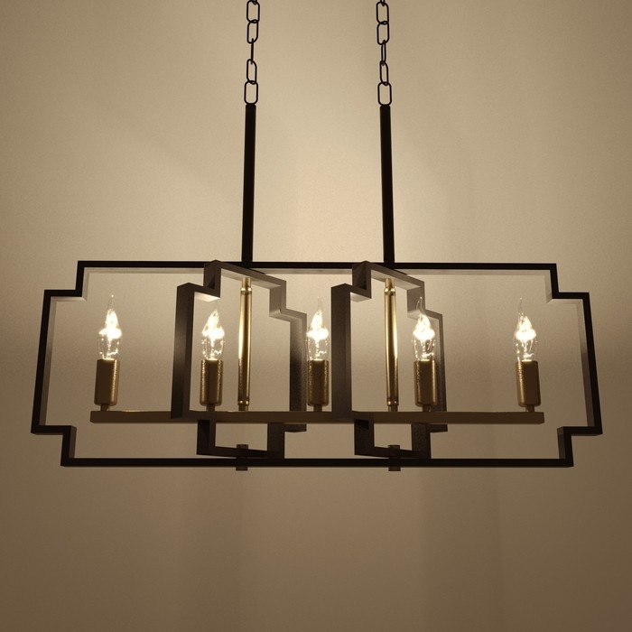 Люстра 2739/5 E14 40Вт черно-золотой 29,5х7,8х25-97 см BayerLux