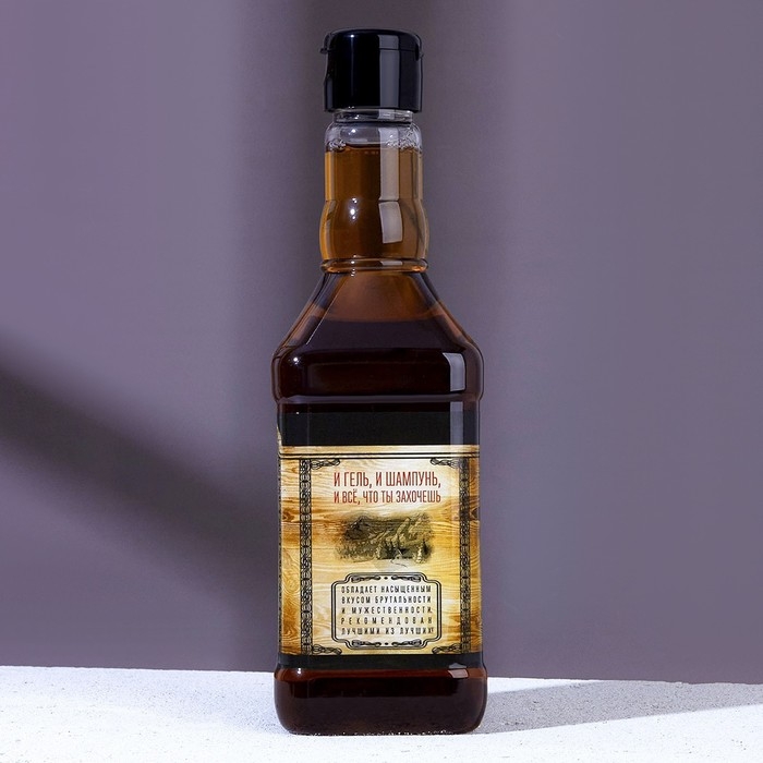 Гель для душа во флаконе виски «На удачу», 500 мл, аромат древесный с пряными нотами, Новый Год Гель для душа во флаконе виски «На удачу», 500 мл, аромат древесный с пряными нотами, Новый Год