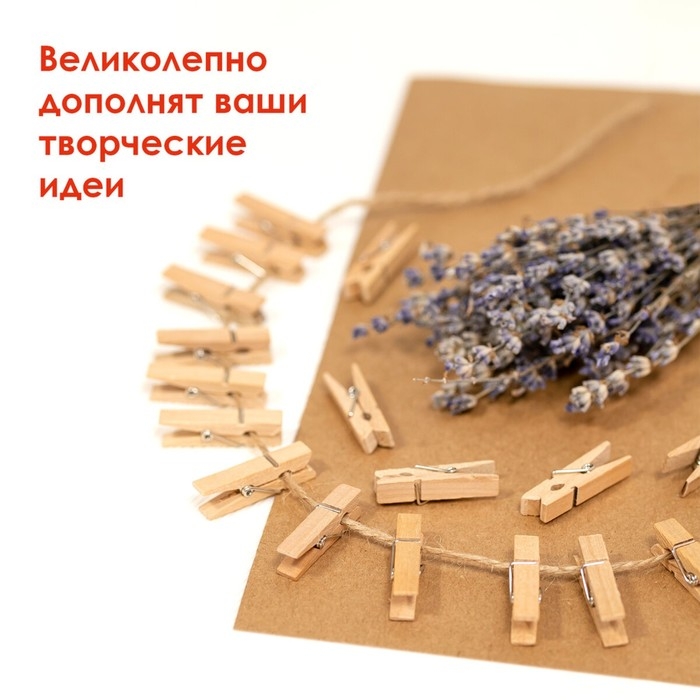 Прищепки декоративные Прищепки декоративные "Классика" (набор 20 штук) 3,5 см, дерево
