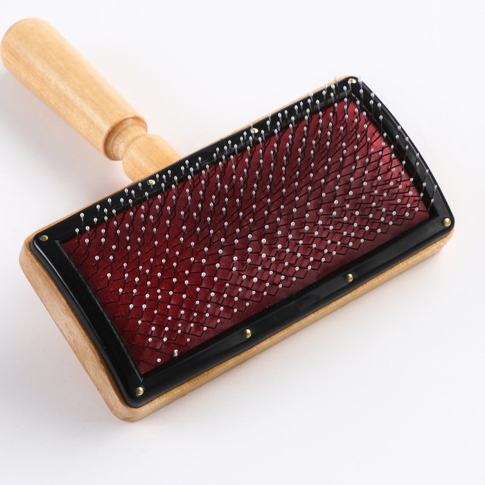 Щётка - пуходёрка деревянная  Щётка - пуходёрка деревянная "Премиум" широкая с каплями, основание 120 х 60 мм