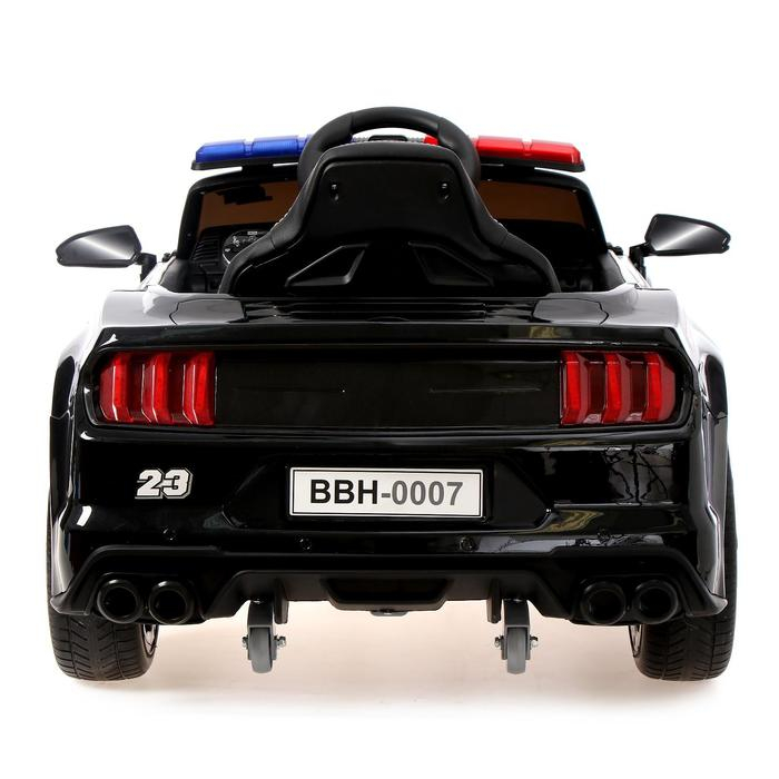 Электромобиль POLICE, EVA колеса, кожаное сиденье, цвет чёрный глянец Электромобиль POLICE, EVA колеса, кожаное сиденье, цвет чёрный глянец