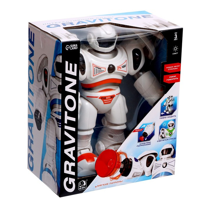 Робот GRAVITONE, свет, звук, стреляет, на батарейках, русская озвучка, цвет МИКС Робот GRAVITONE, свет, звук, стреляет, на батарейках, русская озвучка, цвет МИКС