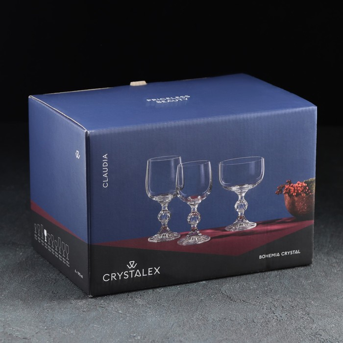 Набор бокалов для вина Bohemia Crystal «Клаудия», 190 мл, 6 шт Набор бокалов для вина Bohemia Crystal «Клаудия», 190 мл, 6 шт