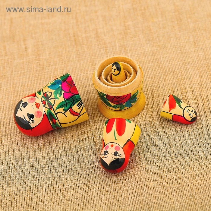 Матрёшка «Галина», красный платок, 4 кукольная, 9 см Матрёшка «Галина», красный платок, 4 кукольная, 9 см