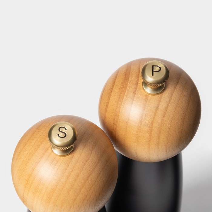 Набор мельниц для специй  Набор мельниц для специй "Ollander" 2 шт. 27см, цвет черный