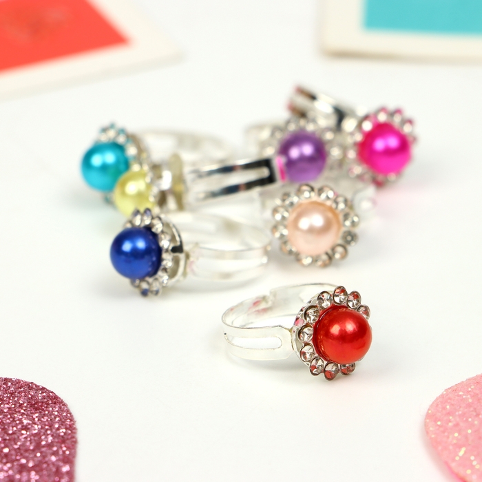 Кольца детские набор 12шт «Выбражулька» цветочки, цвет МИКС в серебре, б-р Кольца детские набор 12шт «Выбражулька» цветочки, цвет МИКС в серебре, б-р