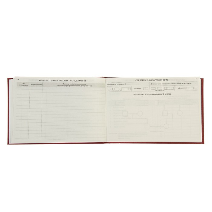 Медицинская карта ребёнка "История развития" А5, 205 х 150 мм, форма 112, красная, твёрдая обложка, 96 листов