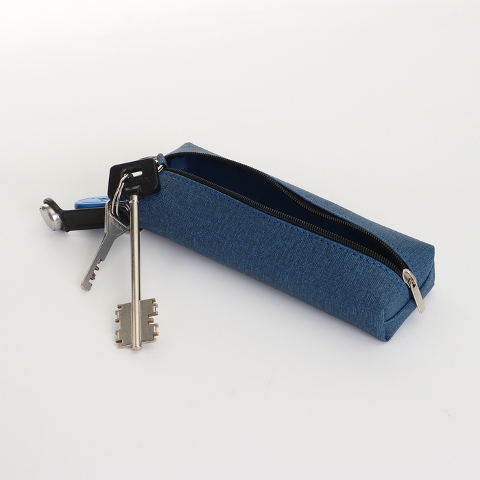 Ключница на молнии, длина 16 см, кольцо, карабин, цвет синий Ключница на молнии, длина 16 см, кольцо, карабин, цвет синий