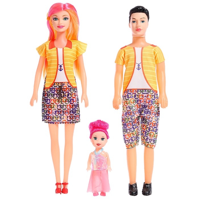 Набор кукол «Дружная семья», 3 шт, МИКС Набор кукол «Дружная семья», 3 шт, МИКС