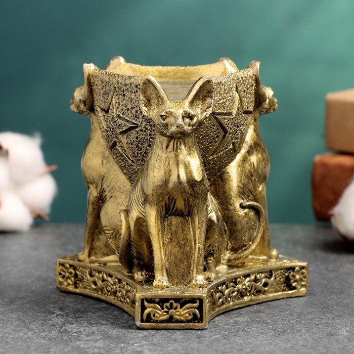 Подсвечник Подсвечник "Сфинксы" 10х10х9,5см, золото