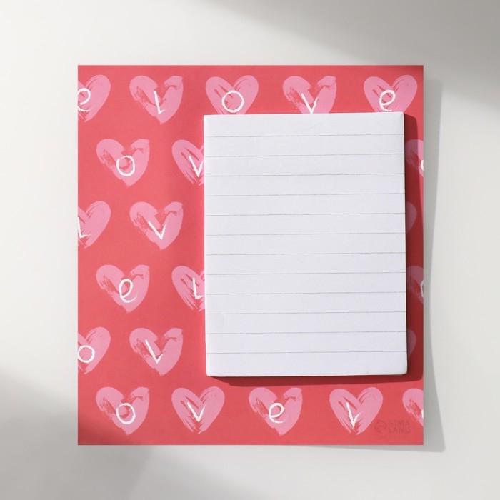 Магнит с блоком для записей Магнит с блоком для записей "Сердечки. Любовь" 11,5х12,5 см