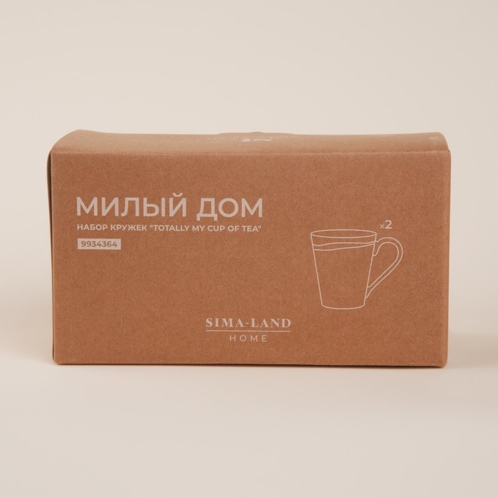 Набор кружек фарфоровых SL Home «Милый дом», 350 мл, цвет белый Набор кружек фарфоровых SL Home «Милый дом», 350 мл, цвет белый