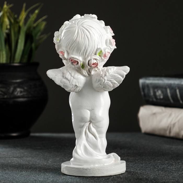 Фигура  Фигура "Ангелочек с розочкой" 15х7,5х7,5см