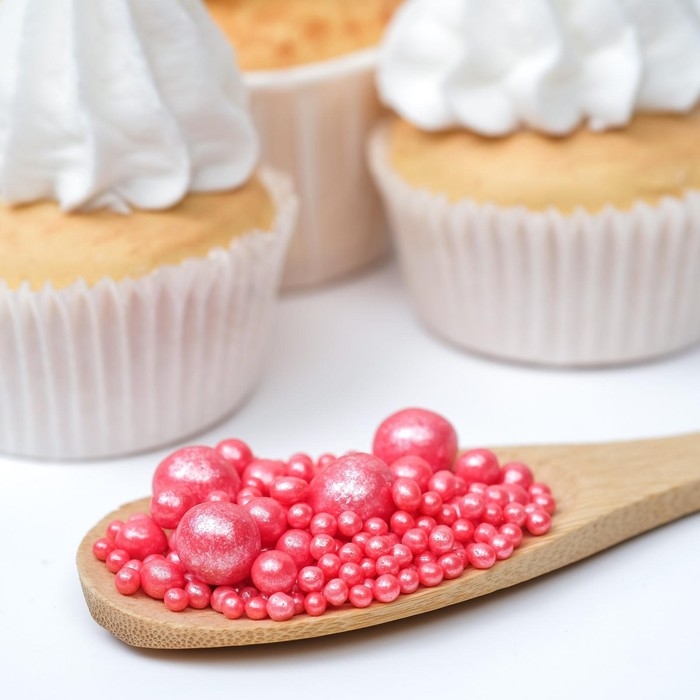 Посыпка кондитерская  Посыпка кондитерская "Жемчуг" зерна риса в цветной глазури, красный, 50 г