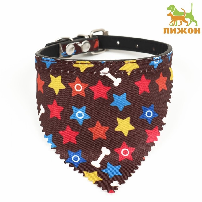 Ошейник с косынкой Ошейник с косынкой "Яркая жизнь", 32 х 1 см, коричневый