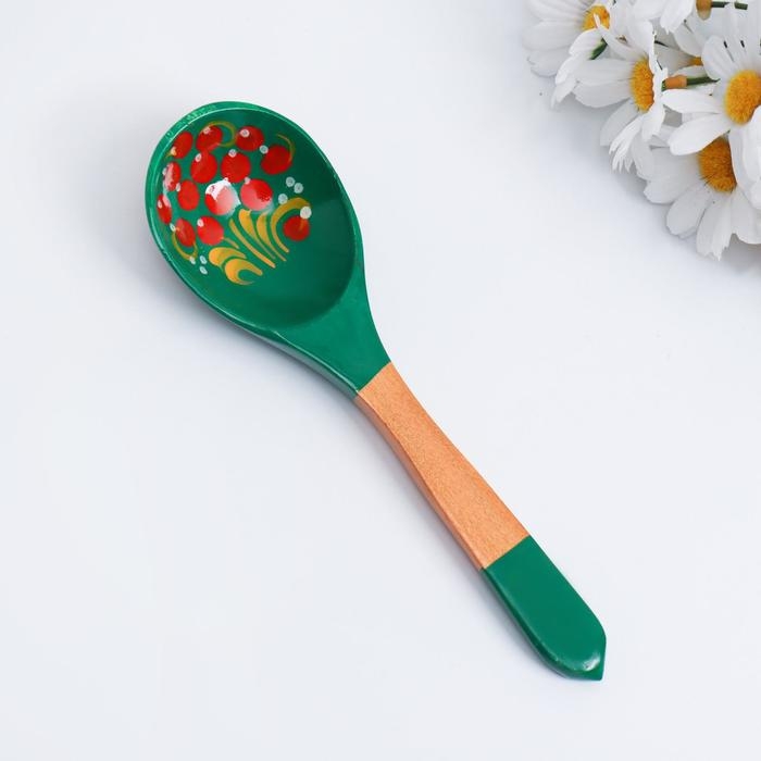 Ложка &laquo;Зеленушка&raquo;, салатная, 6&times;21, хохлома