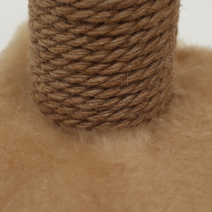 Домик для кошек с когтеточкой, с двумя полками, джут, 37 х 37 х 111 см, бежевый Домик для кошек с когтеточкой, с двумя полками, джут, 37 х 37 х 111 см, бежевый