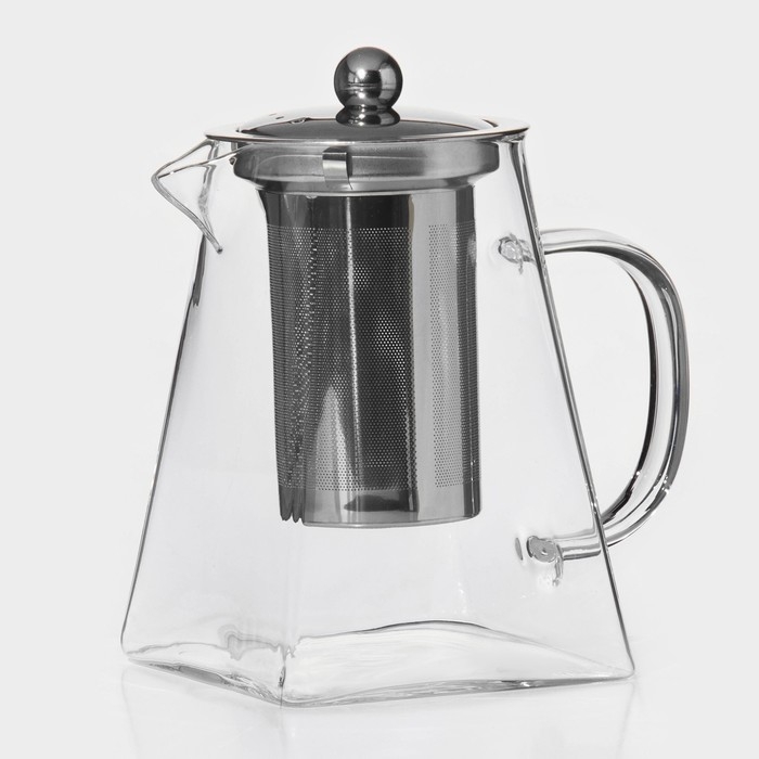 Чайник стеклянный заварочный с металлическим ситом Magistro «Дарси», 950 мл Чайник стеклянный заварочный с металлическим ситом Magistro «Дарси», 950 мл