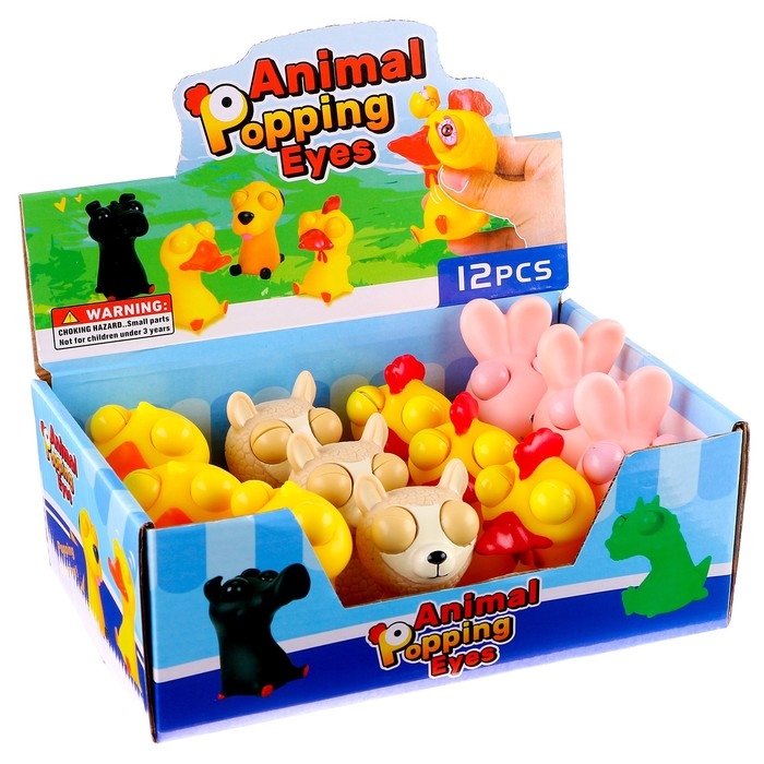 Мялка пучеглазик «Звери», виды МИКС Мялка пучеглазик «Звери», виды МИКС