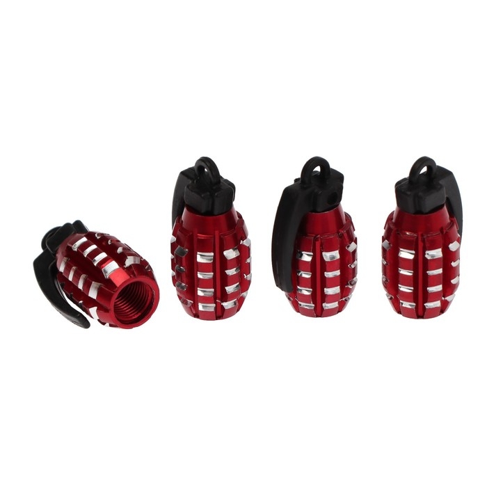 Колпачок на вентиль TORSO, граната, красный, набор 4 шт Колпачок на вентиль TORSO, граната, красный, набор 4 шт