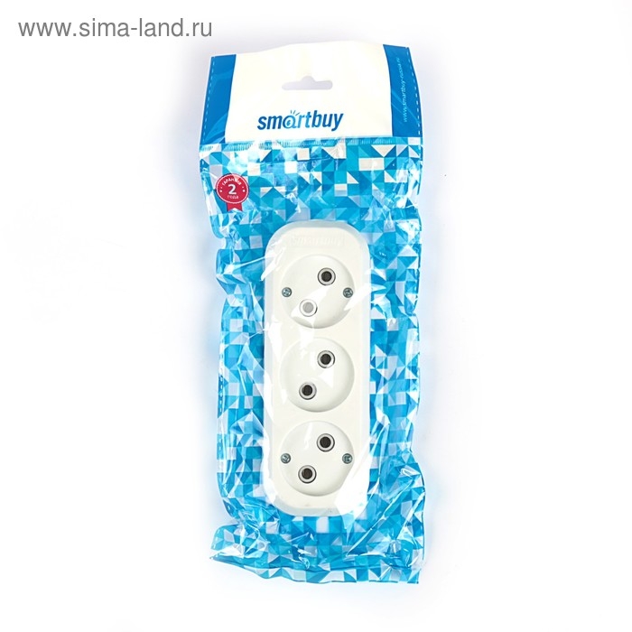 Колодка Smartbuy, 3 розетки, 10 А, 2200 Вт, без з/к, белая Колодка Smartbuy, 3 розетки, 10 А, 2200 Вт, без з/к, белая