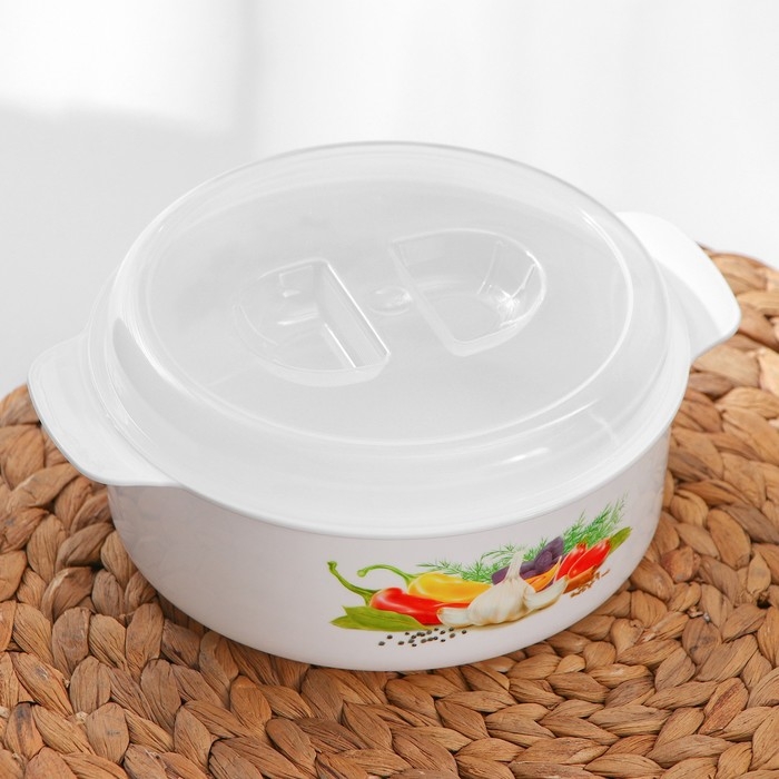 Кастрюля для СВЧ-печи, 1,2 л, рисунок МИКС Кастрюля для СВЧ-печи, 1,2 л, рисунок МИКС