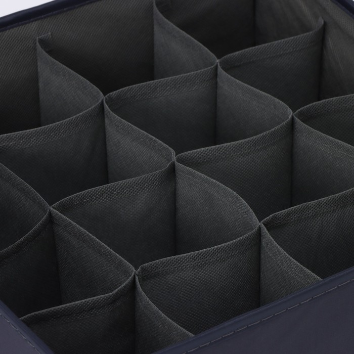 Органайзер для хранения белья LaDо́m, 16 ячеек, 32×32×12 см, цвет графитовый Органайзер для хранения белья LaDо́m, 16 ячеек, 32×32×12 см, цвет графитовый