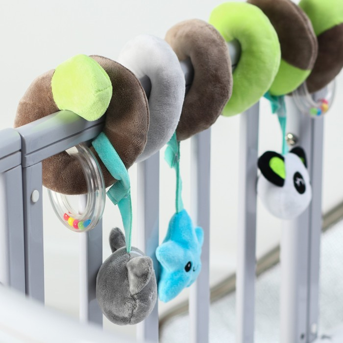 Растяжка - спираль с игрушками дуга на коляску / кроватку для малышей 0+ «Пандочка», Крошка Я Растяжка - спираль с игрушками дуга на коляску / кроватку для малышей 0+ «Пандочка», Крошка Я