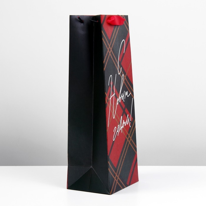 Пакет под бутылку «С новым годом!», 13 х 36 х 10 см, Новый год Пакет под бутылку «С новым годом!», 13 х 36 х 10 см, Новый год