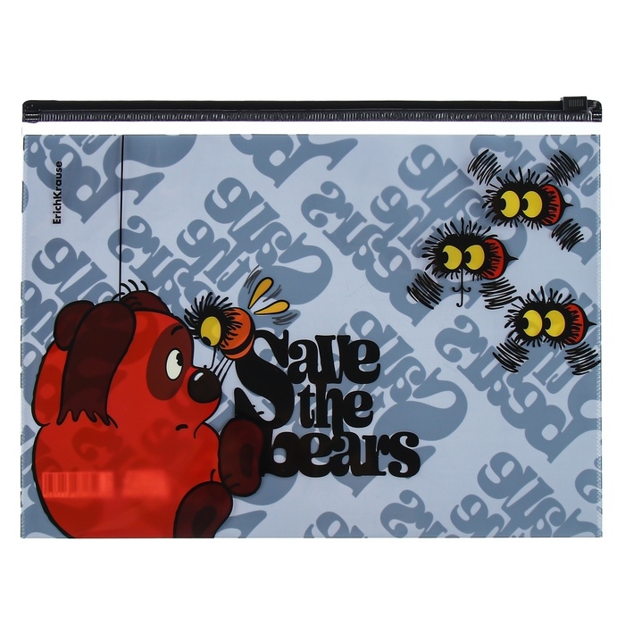 Папка-конверт на ZIP-молнии B5, 160 мкм, ErichKrause Папка-конверт на ZIP-молнии B5, 160 мкм, ErichKrause "Винни-Пух", микс