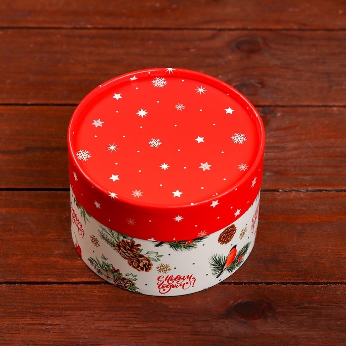 Новый год. Коробка Новый год. Коробка "Снегирь на веточке" завальцованная без окна 13 х 8,5 см