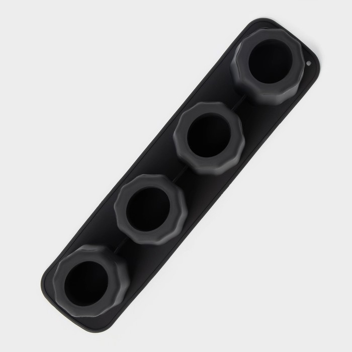 Форма для льда Доляна «Рюмки», силикон, 20×5×5 см, 4 ячейки (3,8×5 см), цвет чёрный Форма для льда Доляна «Рюмки», силикон, 20×5×5 см, 4 ячейки (3,8×5 см), цвет чёрный