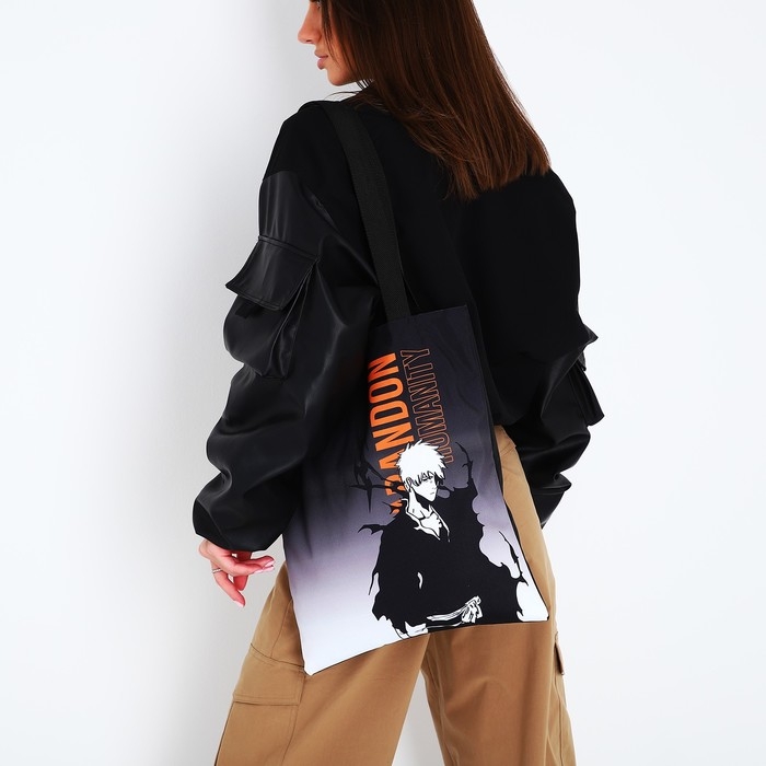 Шопер «Ичиго», 35х0.5х40 см, отдел без молнии, без подклада, чёрный Шопер «Ичиго», 35х0.5х40 см, отдел без молнии, без подклада, чёрный