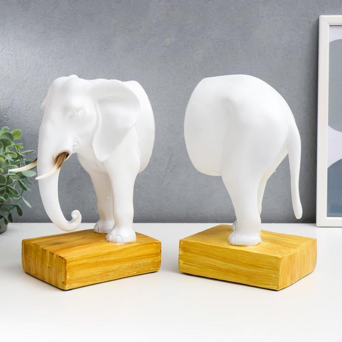 Держатель для книг  Держатель для книг "Белый слон" набор из 2 шт 35х11х25 см