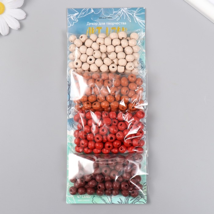 Набор бусины для творчества дерево Набор бусины для творчества дерево "Специи" d-0,8 см, 4 цвета х 15 гр