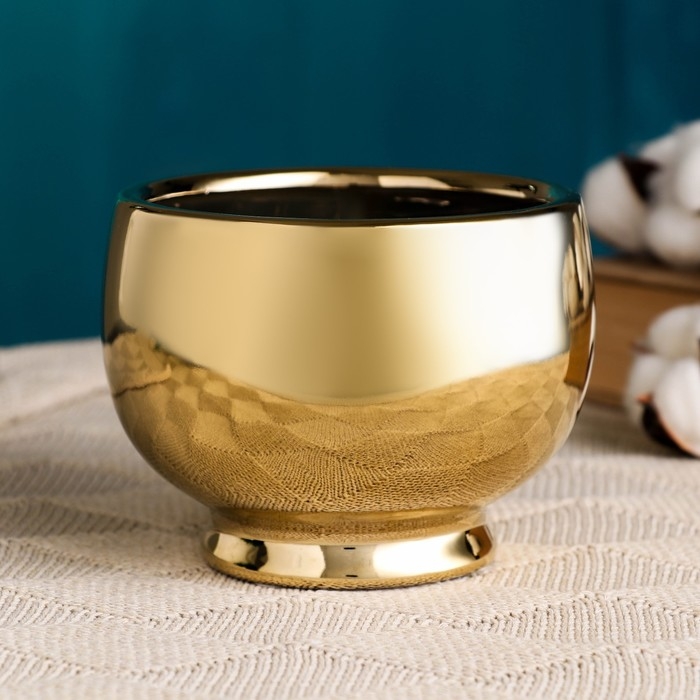 Кашпо  Кашпо "Дыхание" золотое, 12х12х10см