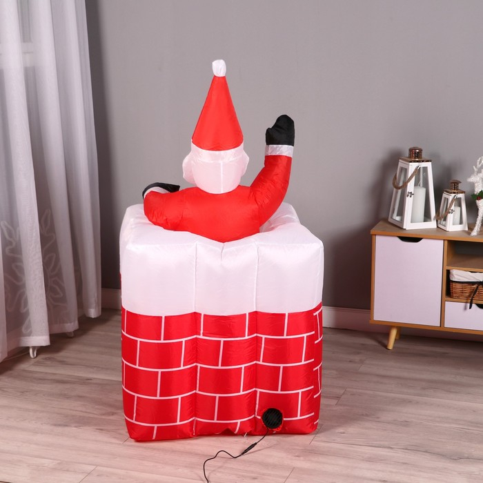 Надувная фигура  Надувная фигура "Дед Мороз" вылезает из трубы, 150 см