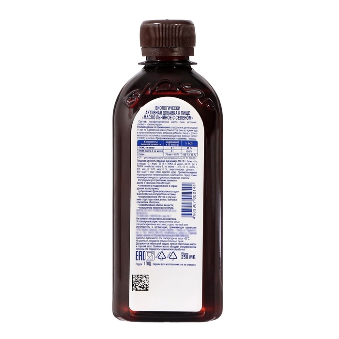 Масло льняное с селеном Биокор, 250 мл Масло льняное с селеном Биокор, 250 мл
