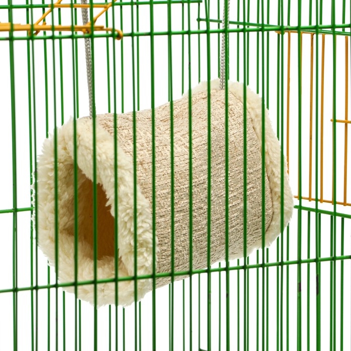 Подвесной меховой туннель для грызунов, 19 х 12 х 13 см, бежевый Подвесной меховой туннель для грызунов, 19 х 12 х 13 см, бежевый