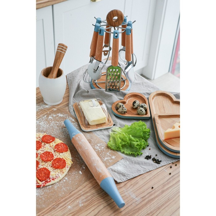 Скалка Heaven, 39×4,5×4,5 см, цвет голубой Скалка Heaven, 39×4,5×4,5 см, цвет голубой