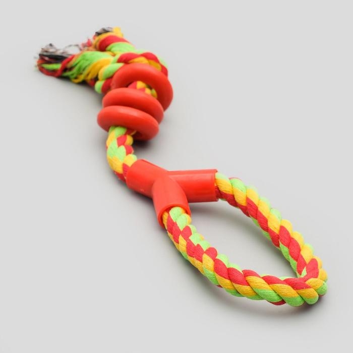 Игрушка тренировочная канатная Игрушка тренировочная канатная "Спираль", до 140 г, до 40 см, микс цветов