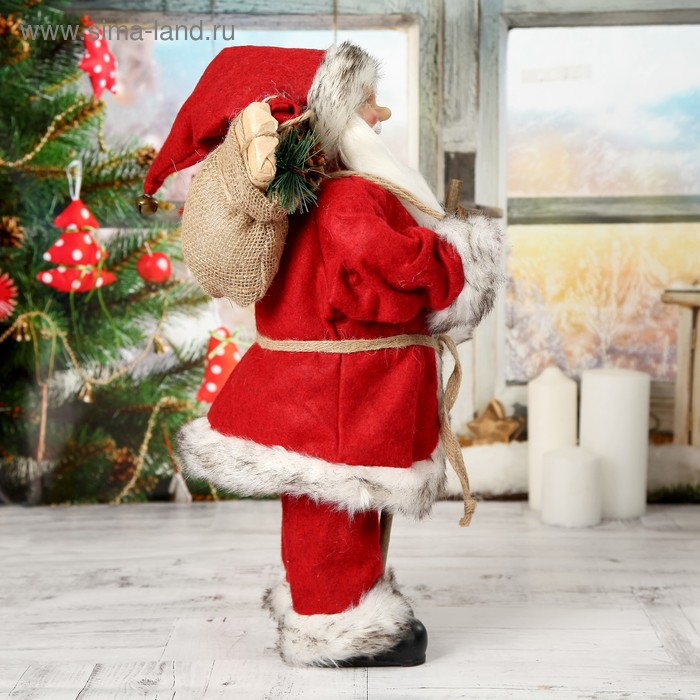 Дед Мороз  Дед Мороз "В красной шубке, приветствующий" 45 см