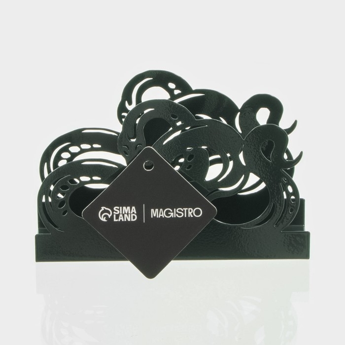 Салфетница Magistro «Змея», 14×4×9 см, цвет зелёный Салфетница Magistro «Змея», 14×4×9 см, цвет зелёный