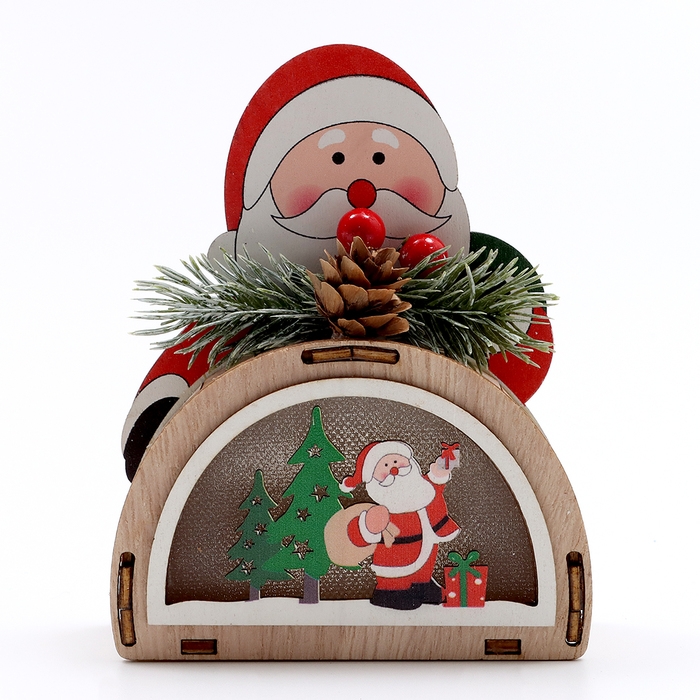 Декор с подсветкой «Дед Мороз», 12х11х2,5 см Декор с подсветкой «Дед Мороз», 12х11х2,5 см