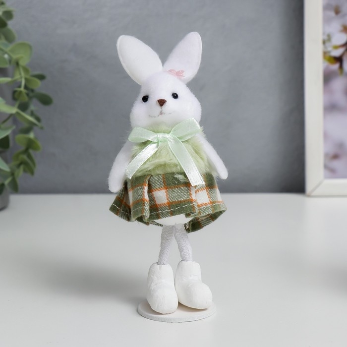 Сувенир  Сувенир "Зайка в клетчатой юбочке" МИКС 5х15,5 см