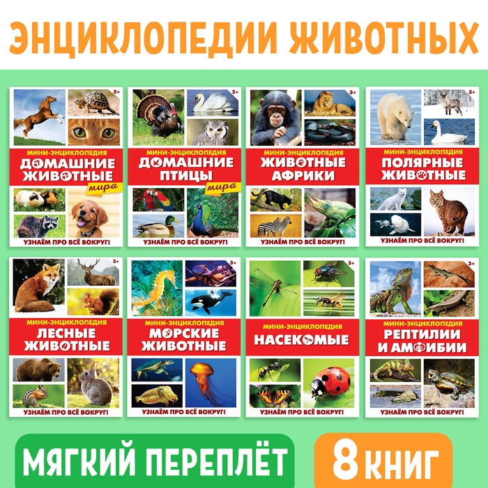 Мини-энциклопедии «Мир животных», 8 шт. по 20 стр. Мини-энциклопедии «Мир животных», 8 шт. по 20 стр.