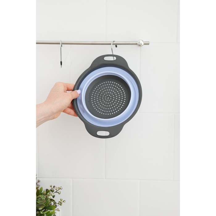 Дуршлаг складной Доляна «Компакт», 24×19,5×8 см, цвет МИКС Дуршлаг складной Доляна «Компакт», 24×19,5×8 см, цвет МИКС