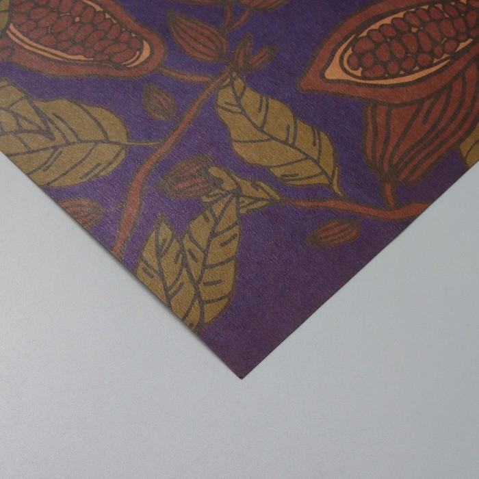 Бумага для скрапбукинга двусторонняя крафт Бумага для скрапбукинга двусторонняя крафт "Какао и цветы" плотность 180 гр набор 5 шт 30,5х32 см