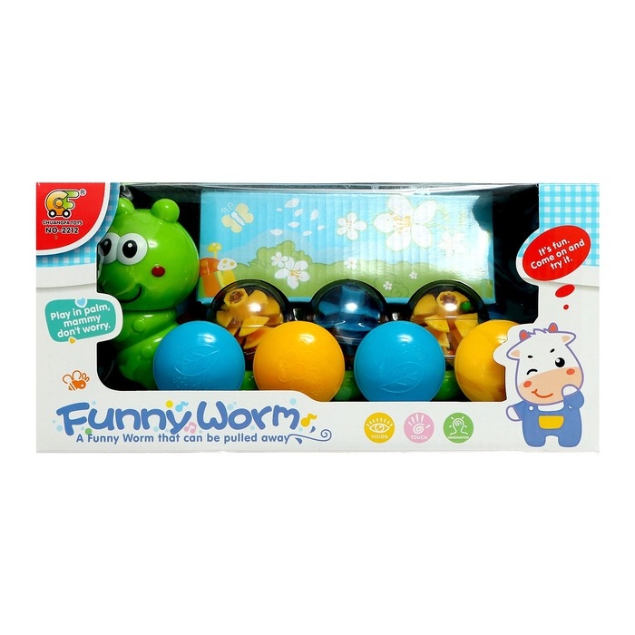 Каталка на веревке «Весёлый червячок» Каталка на веревке «Весёлый червячок»