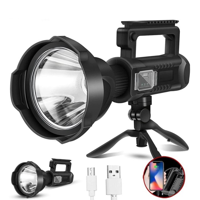 Фонарь прожекторный аккумуляторный, 40 Вт, 8000 мАч, 1200 лм, P50, USB, 4 режима, 27 х 12 см Фонарь прожекторный аккумуляторный, 40 Вт, 8000 мАч, 1200 лм, P50, USB, 4 режима, 27 х 12 см